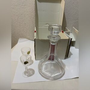 3PC Crystal Decanter And Matching Glasses Set by Paul Sebastian France